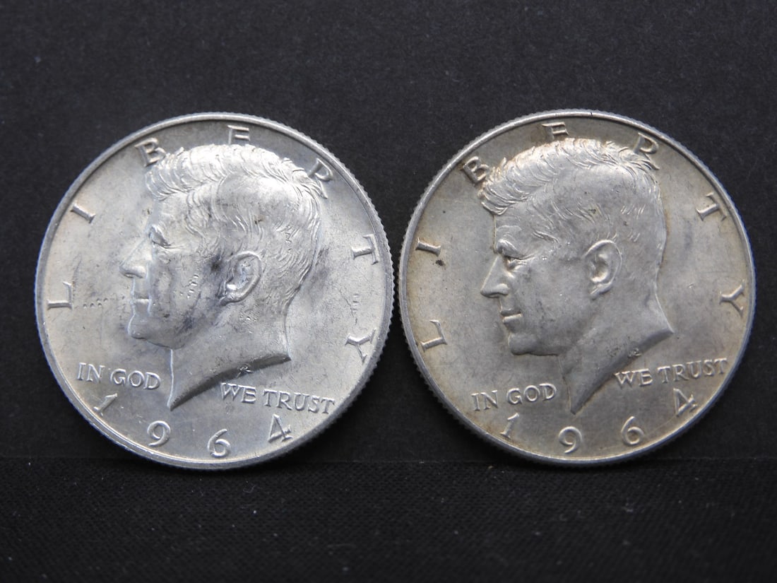2 1964-D 90% Silver Kennedy Half Dollars (1 of 2)
