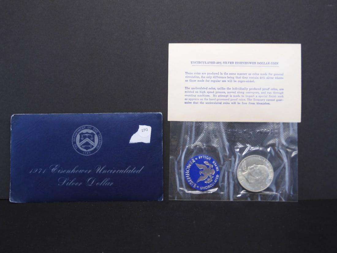 1971-S CH UNC Silver Ike Dollar in Original Blue Pack (1 of 3)
