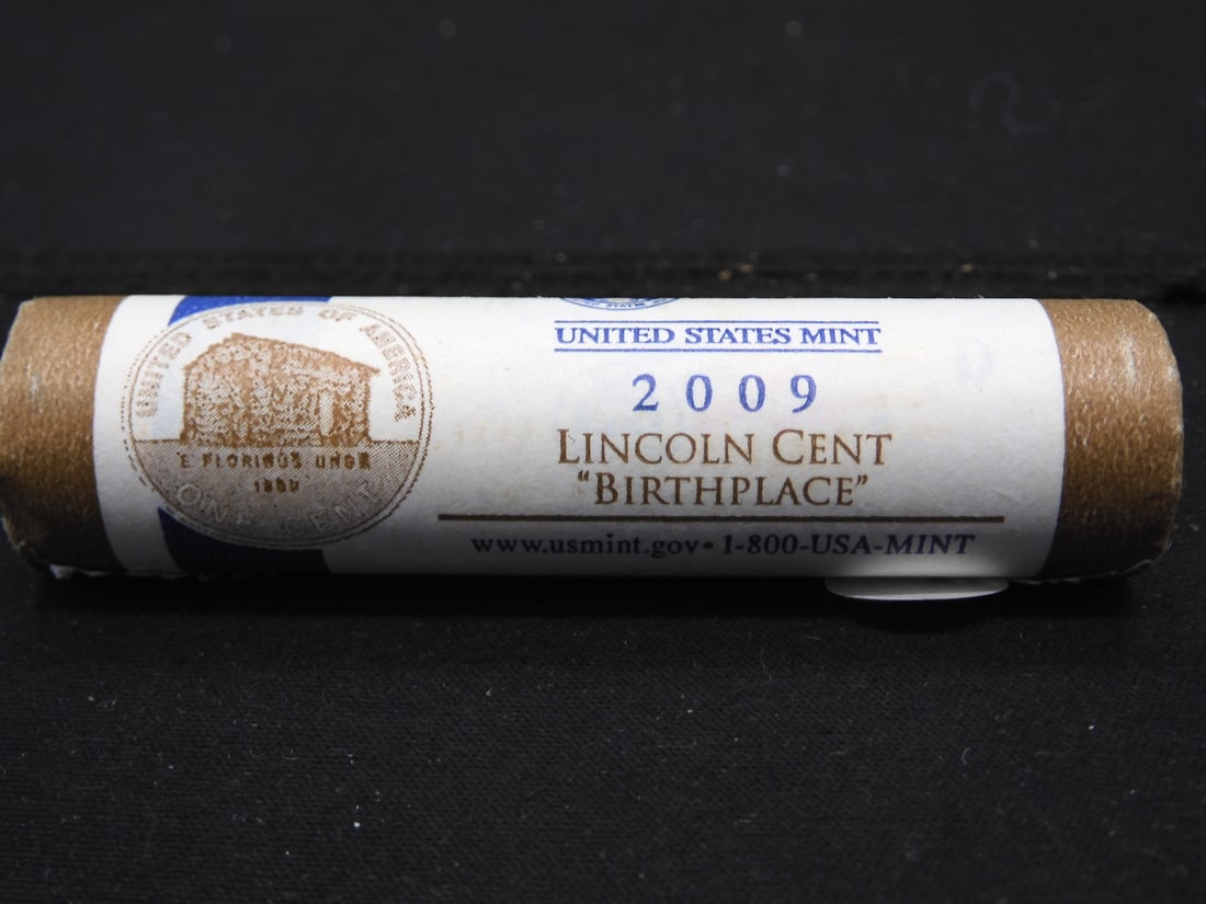 2009 D Lincoln Cent "Birthplace" GEM BU Roll. Original US Mint Wrapped (1 of 3)