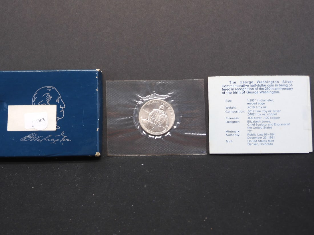 1982-D 90% Silver George Washington Commemorative Half Dollar. OGP w/COA. (1 of 4)