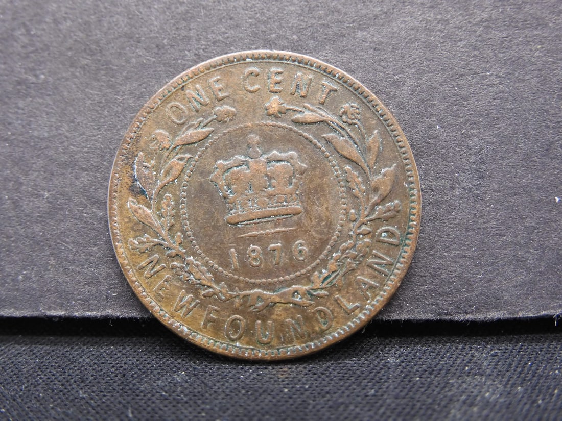 1876 VF/Nice Details, Newfoundland, Canada One Cent, 148 Years Old! (1 of 2)