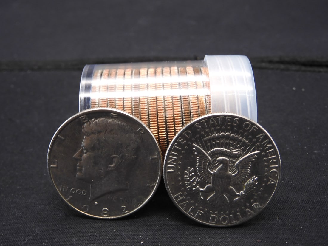 Tube of 20 1982-P Clad Kennedy Half Dollars (1 of 2)