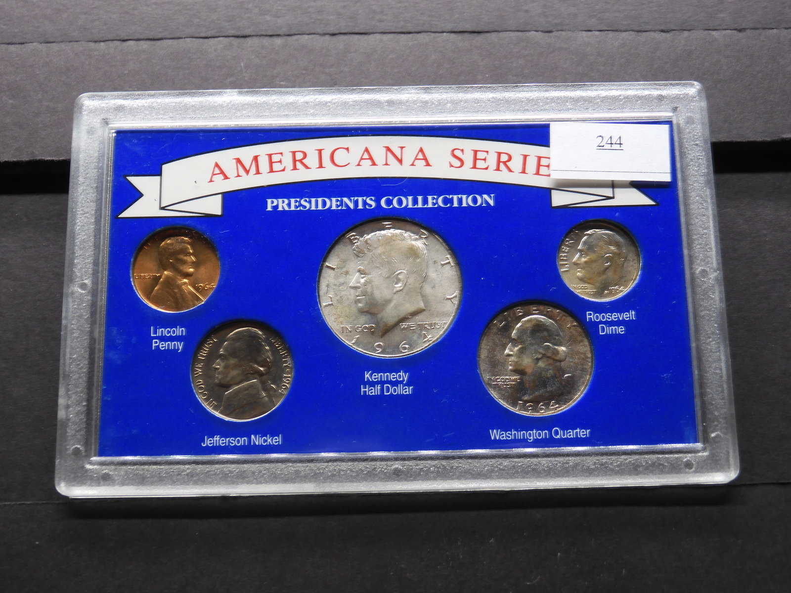 1964 Americana Series - Presidents Collection - 5 Coins - Three are 90% Silver Coins: 1964 Americana Series - Presidents Collection - 5 Coins - Three are 90% Silver Coins