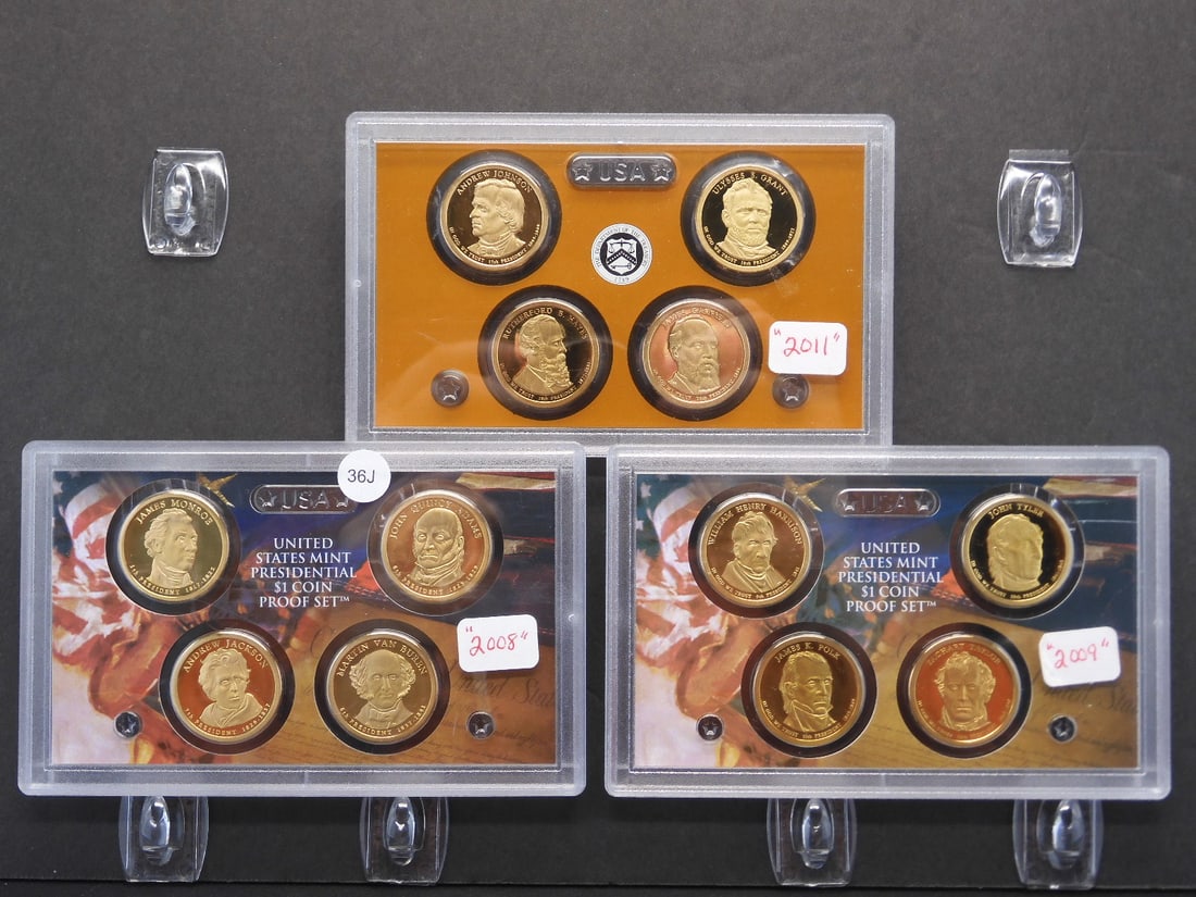 2008-S, 2009-S, 2011-S U.S. Mint Presidential Proof Set, No Boxes (1 of 5)