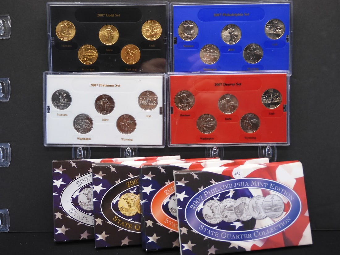2007-P+D Platinum + Gold Uncirculated State Quarter Sets (1 of 3)
