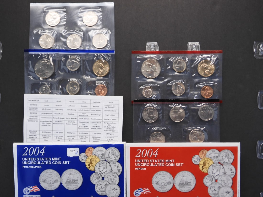 2004 P & D U.S. Mint UNC 20 Coin Set (1 of 9)