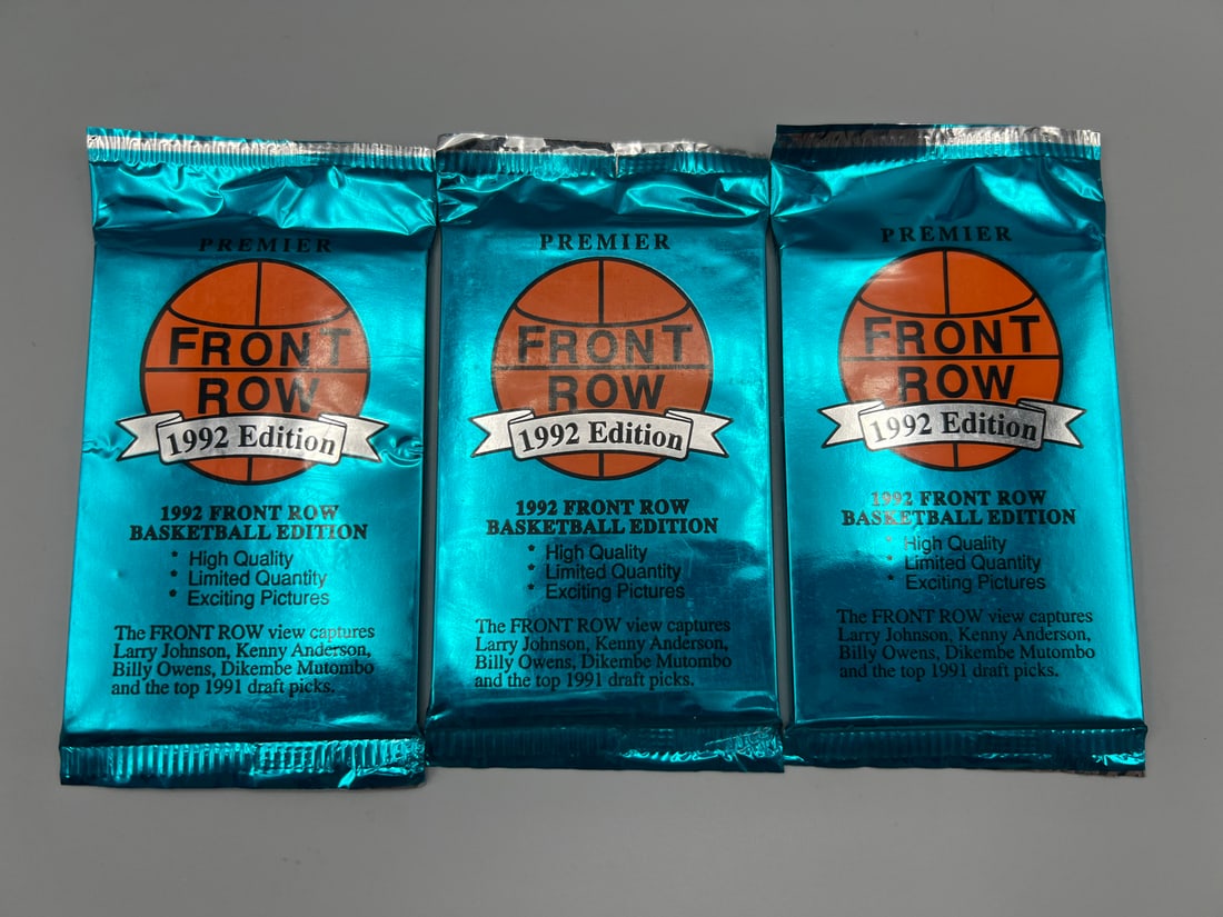 Lot of (3) 1992 Front Row Premier Edition Basketball Unopened Foil Packs: Lot of (3) 1992 Front Row Premier Edition Basketball Unopened Foil Packs