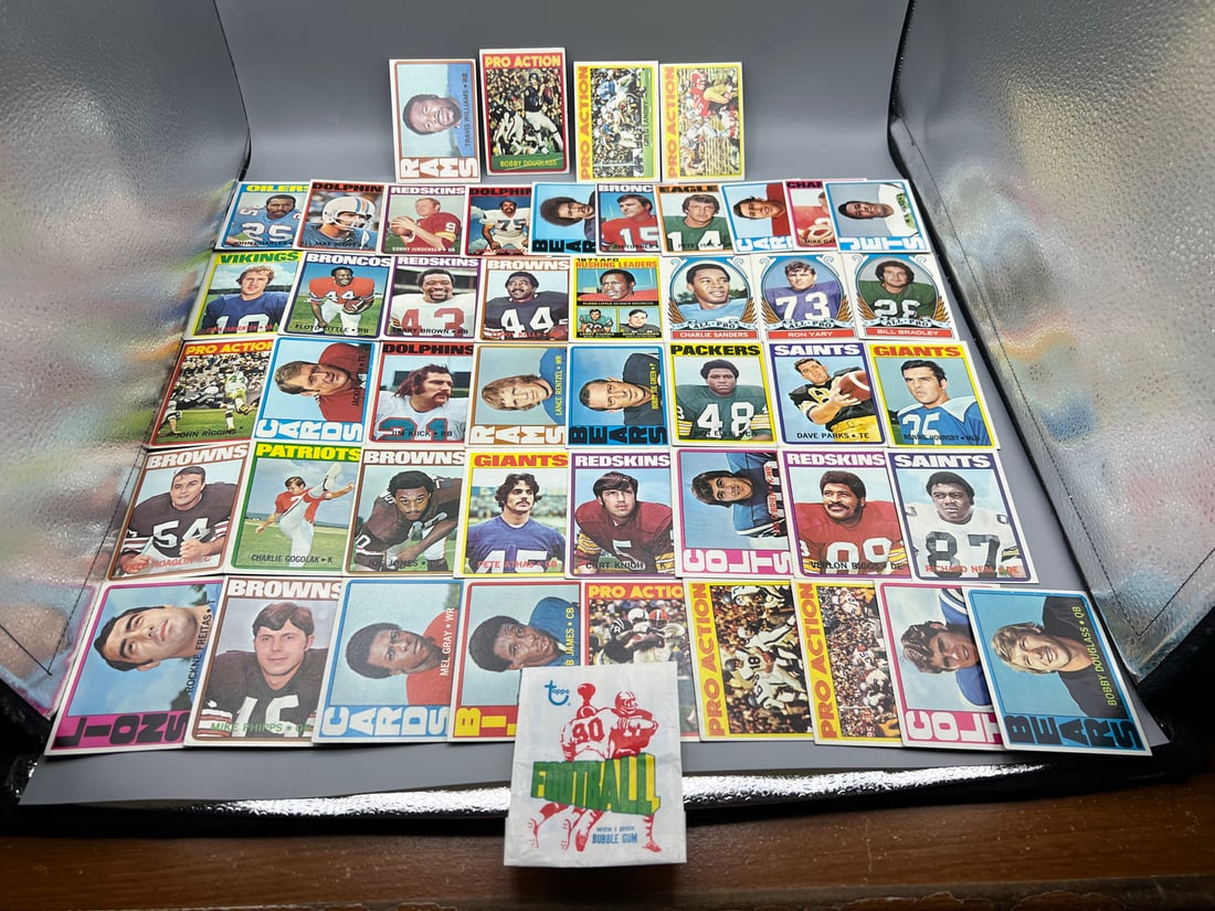 Lot of (46) 1972 Topps Football Cards W/ Original Wrapper & Stars - Varying Conditions (1 of 7)