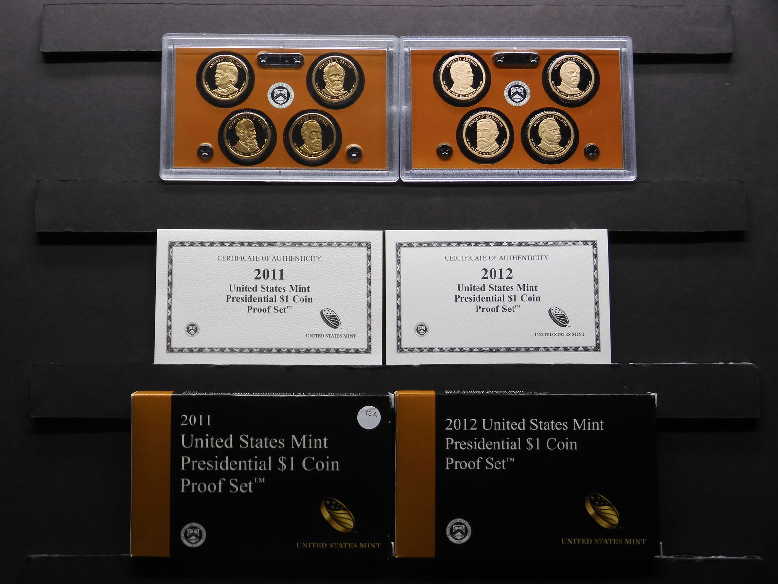 2011-S and 2012 S Presidential $1 Proof Sets. GEM Proof. The two key sets. (1 of 6)