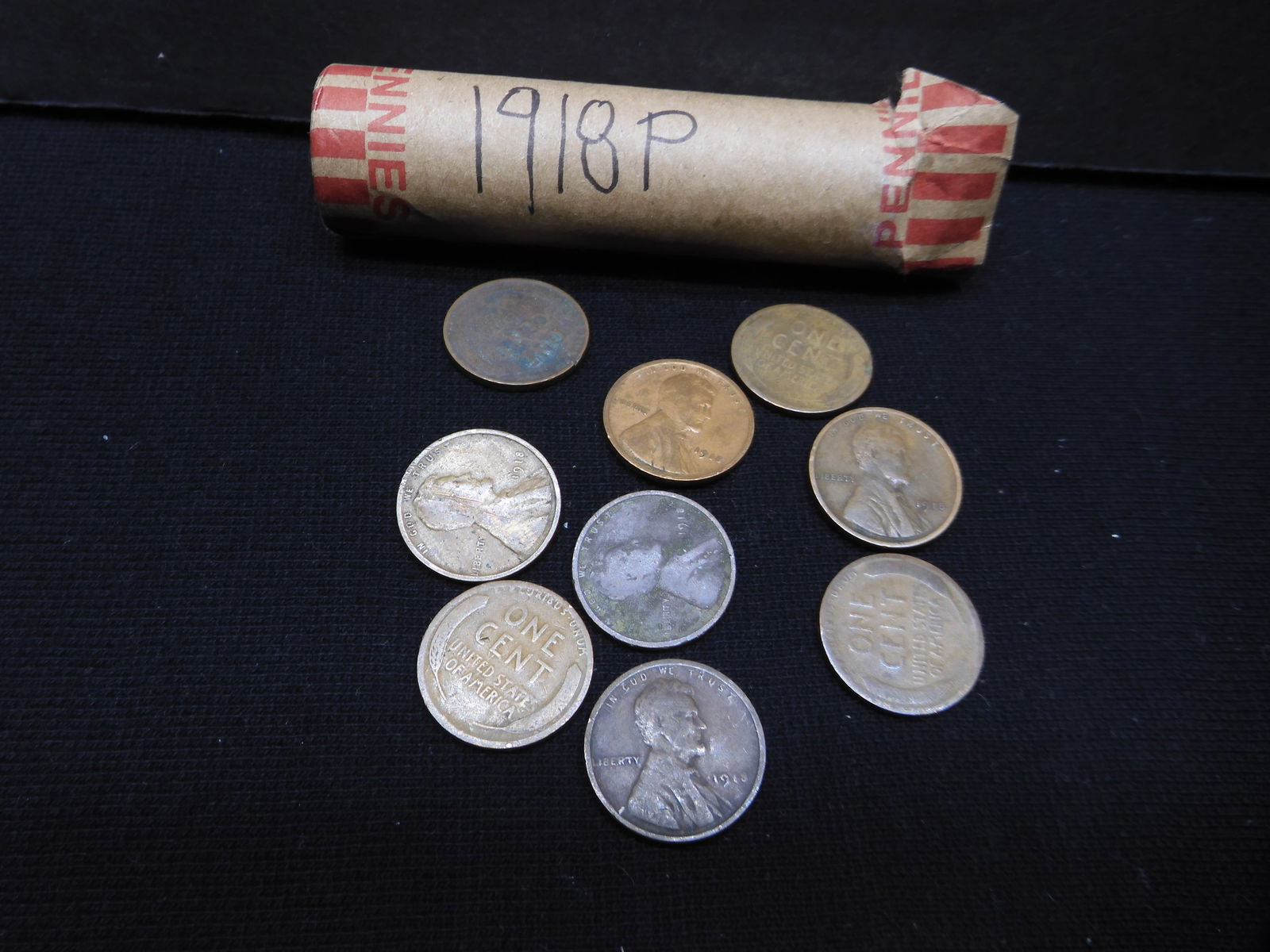 Roll 1918 P Wheat Pennies (1 of 3)