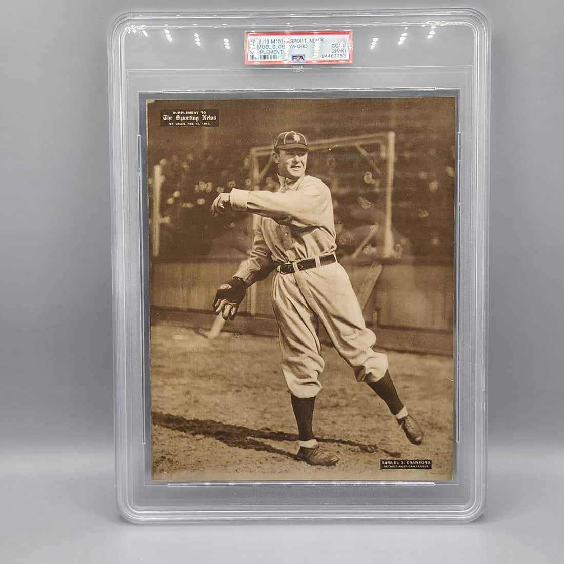 1909-13 M101-2 Sporting News Supplement Samuel Crawford PSA 2 MK HOF: 1909-13 M101-2 Sporting News Supplement Samuel Crawford PSA 2 MK HOF
