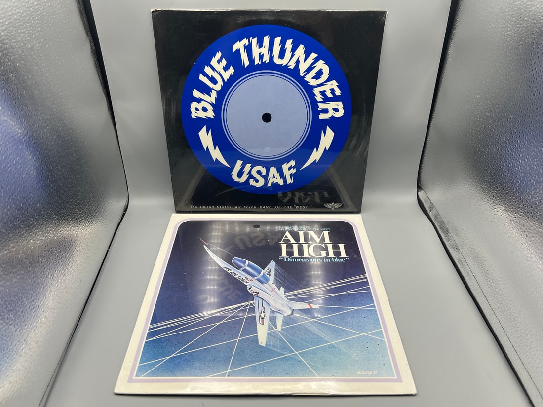 SEALED (both albums) - The United States Air Force Band of the West: Aim High (1983) and Blue (1 of 2)