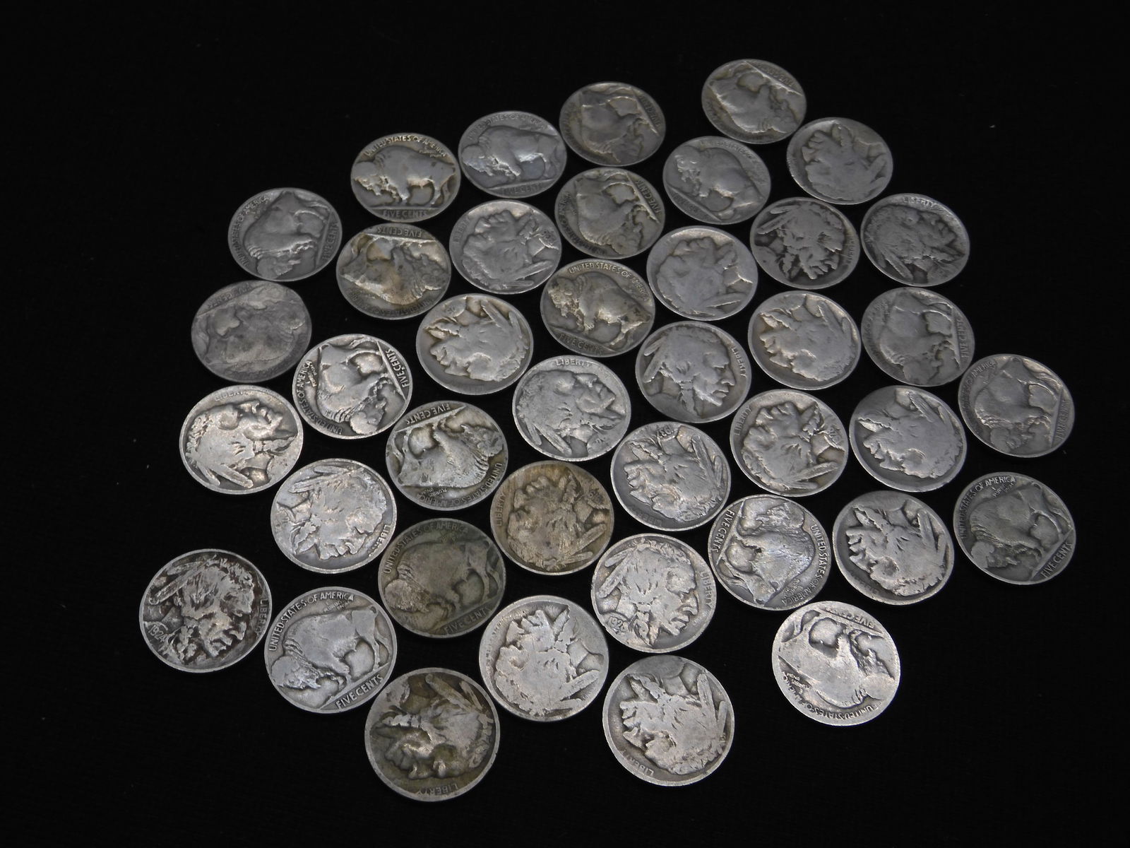Roll Of 40 Mixed Date Buffalo Nickels. (1 of 6)