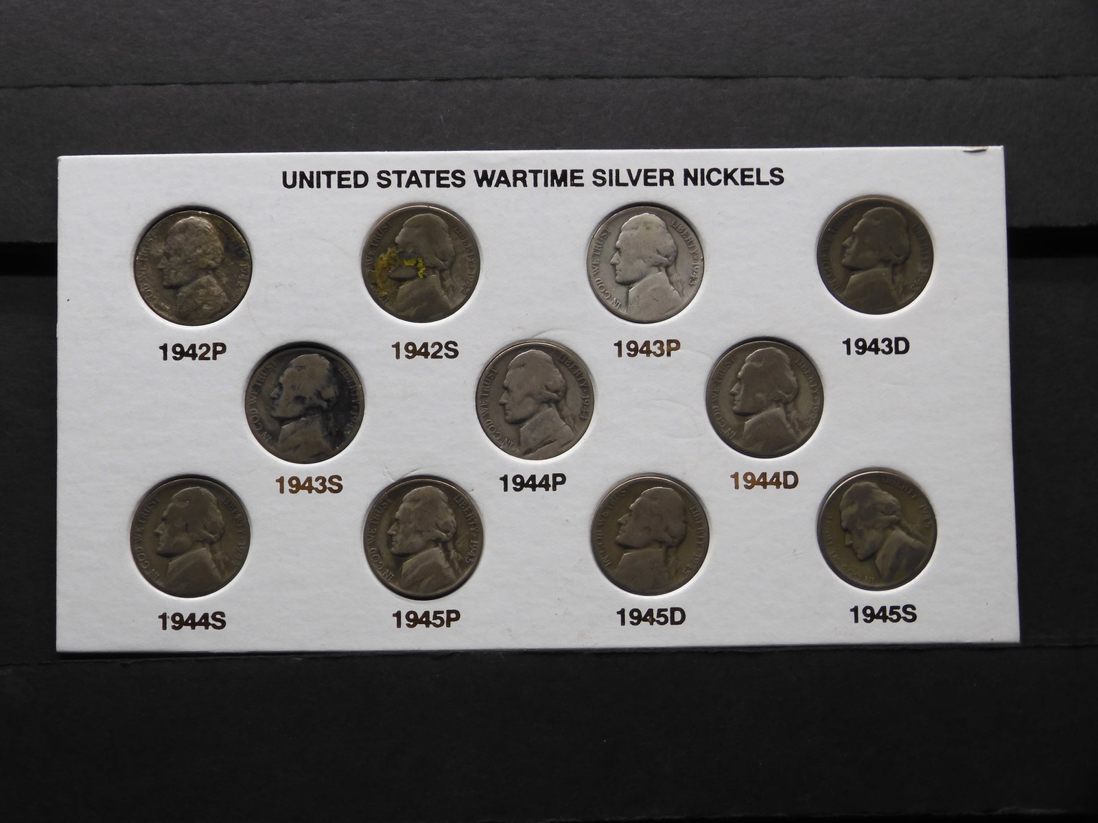 1942 To 1945 Jefferson War Nickels 11-Coin Set. Includes All The Key Dates.: 1942 To 1945 Jefferson War Nickels 11-Coin Set. Includes All The Key Dates.