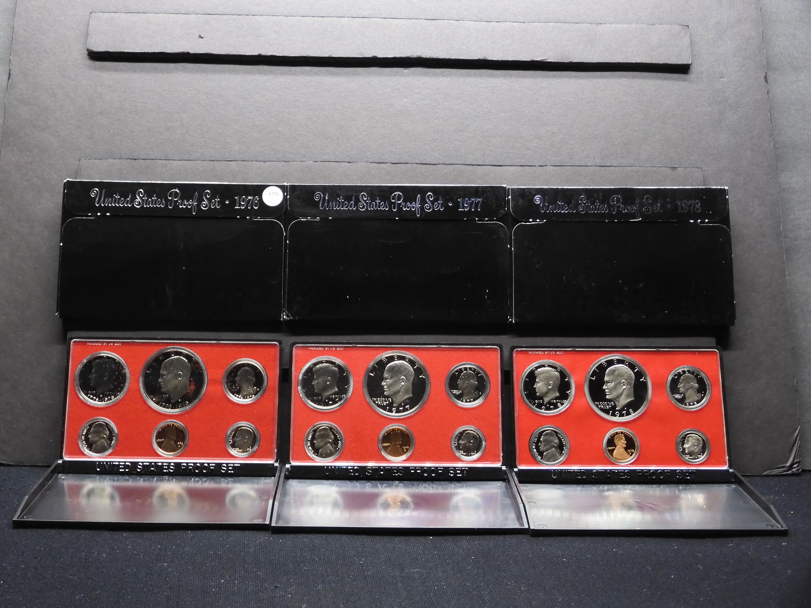 1976-S 1977-S 1978-S United States Proof Sets With Original Gov't Packaging. 18 Coins.: 1976-S 1977-S 1978-S United States Proof Sets With Original Gov't Packaging. 18 Coins.