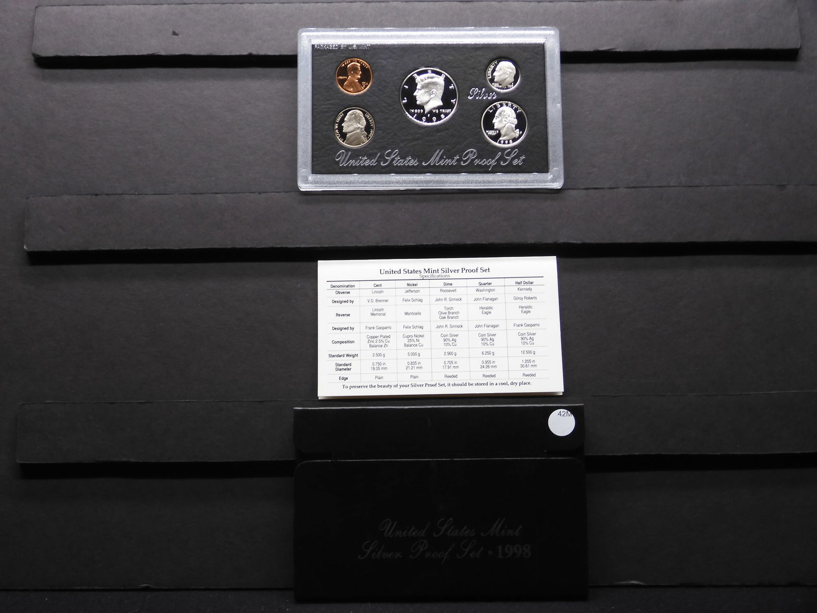 1998-S United States SILVER 5-Coin Proof Set With OGP & COA. (1 of 4)
