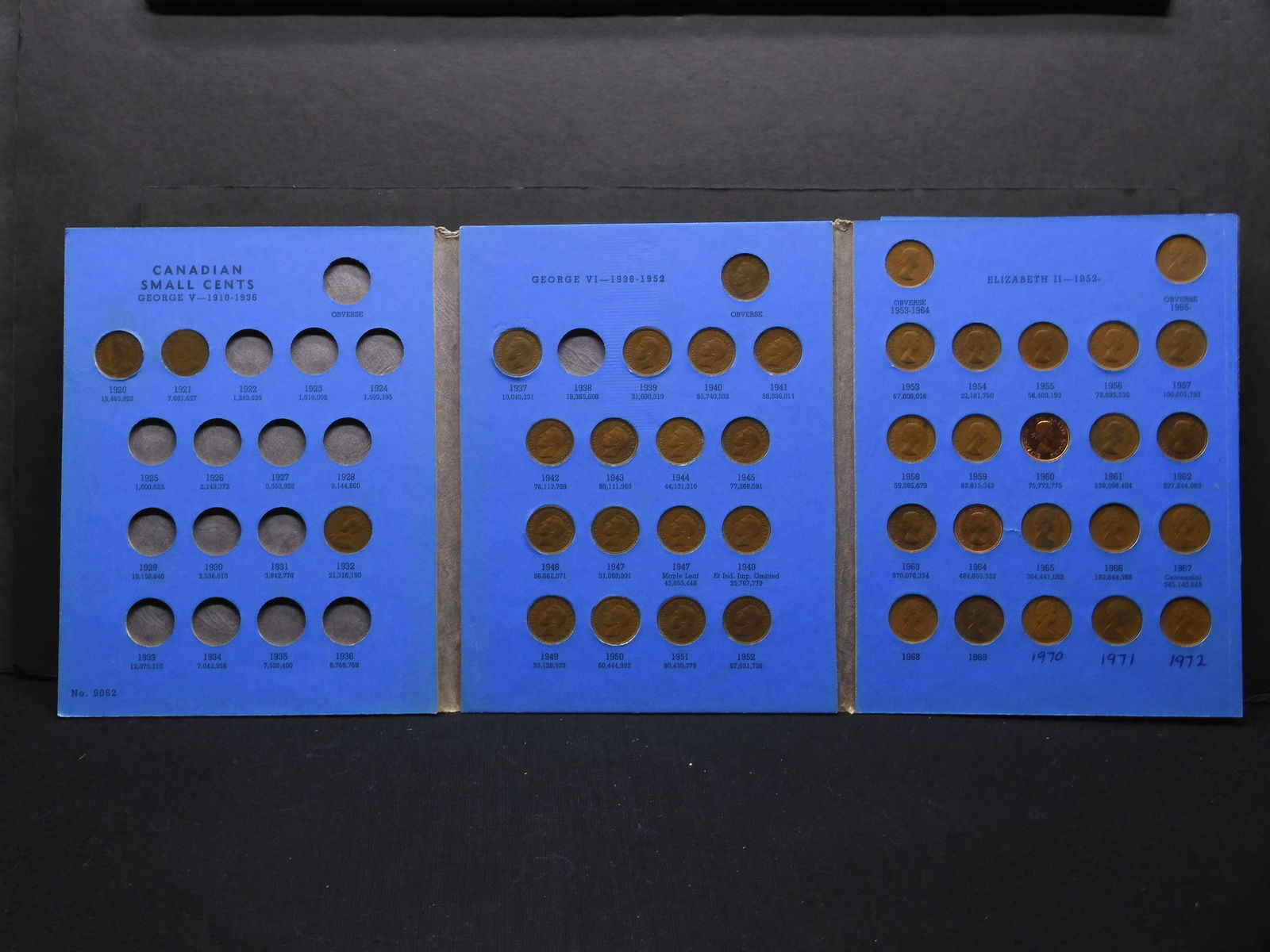 Canadian Small Cent Album Starting 1920- 42 Coins (1 of 8)