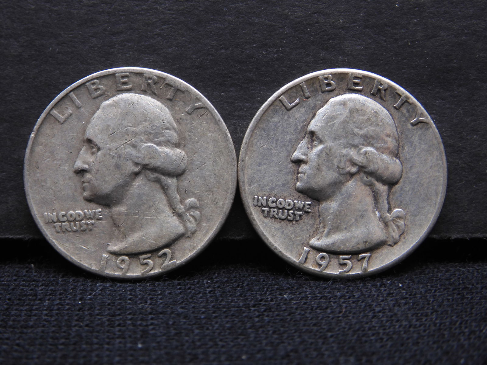 1952-P, 1957-P Washington Quarters. 90% Silver (1 of 2)