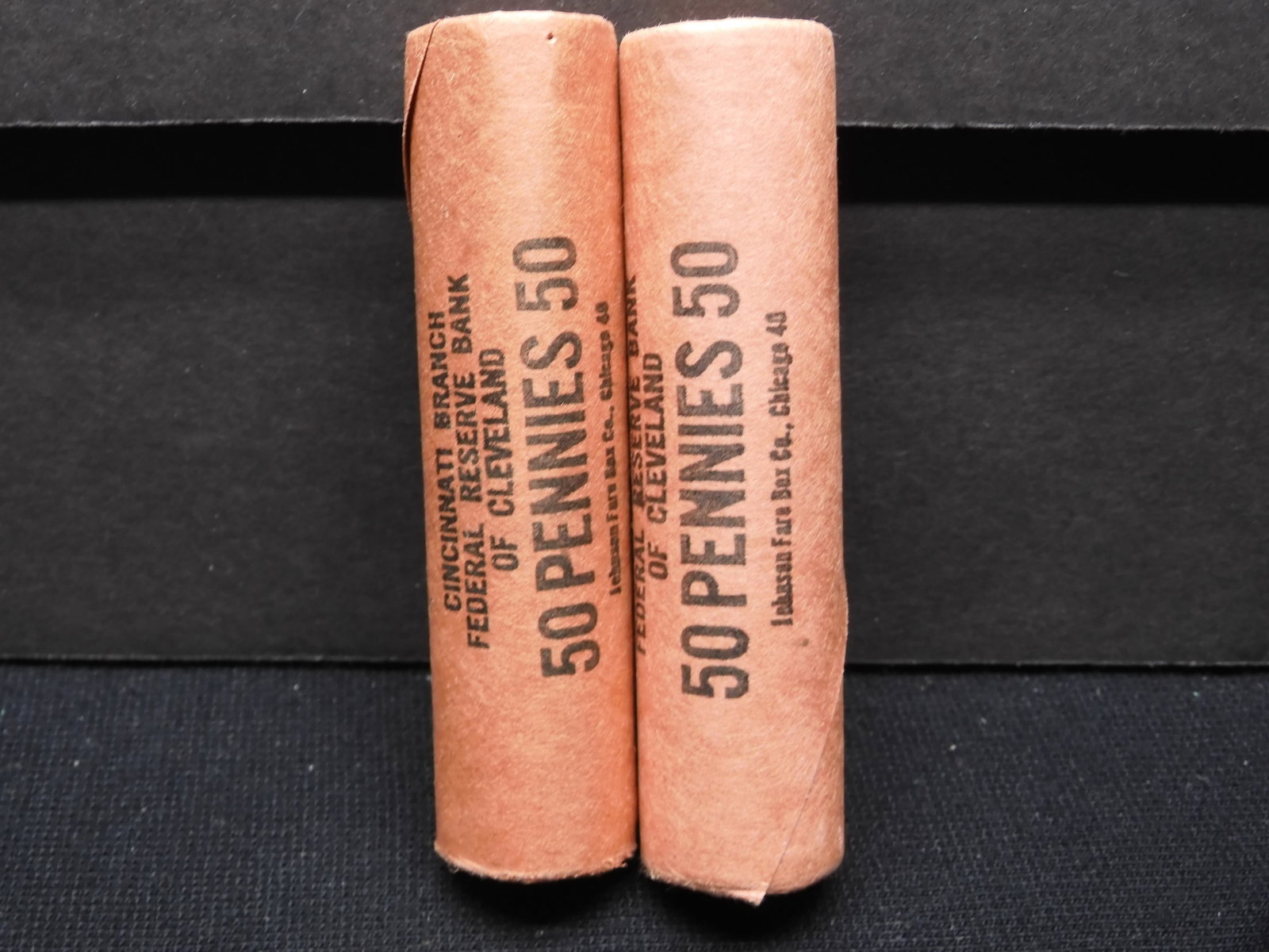 1960-P LD & 1960-D SD BU Lincoln Cent Rolls - Shotgun Wrapped: Tube of 50 1962-D Red BU Copper Lincoln Memorial Cents