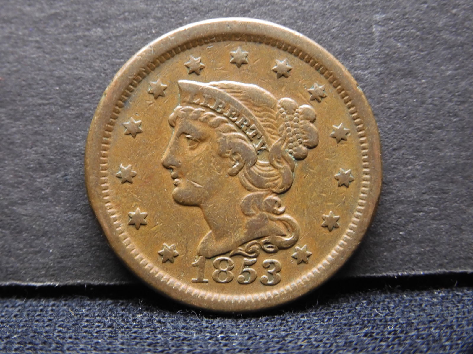 1853 Braided Head Large Cent (1 of 2)