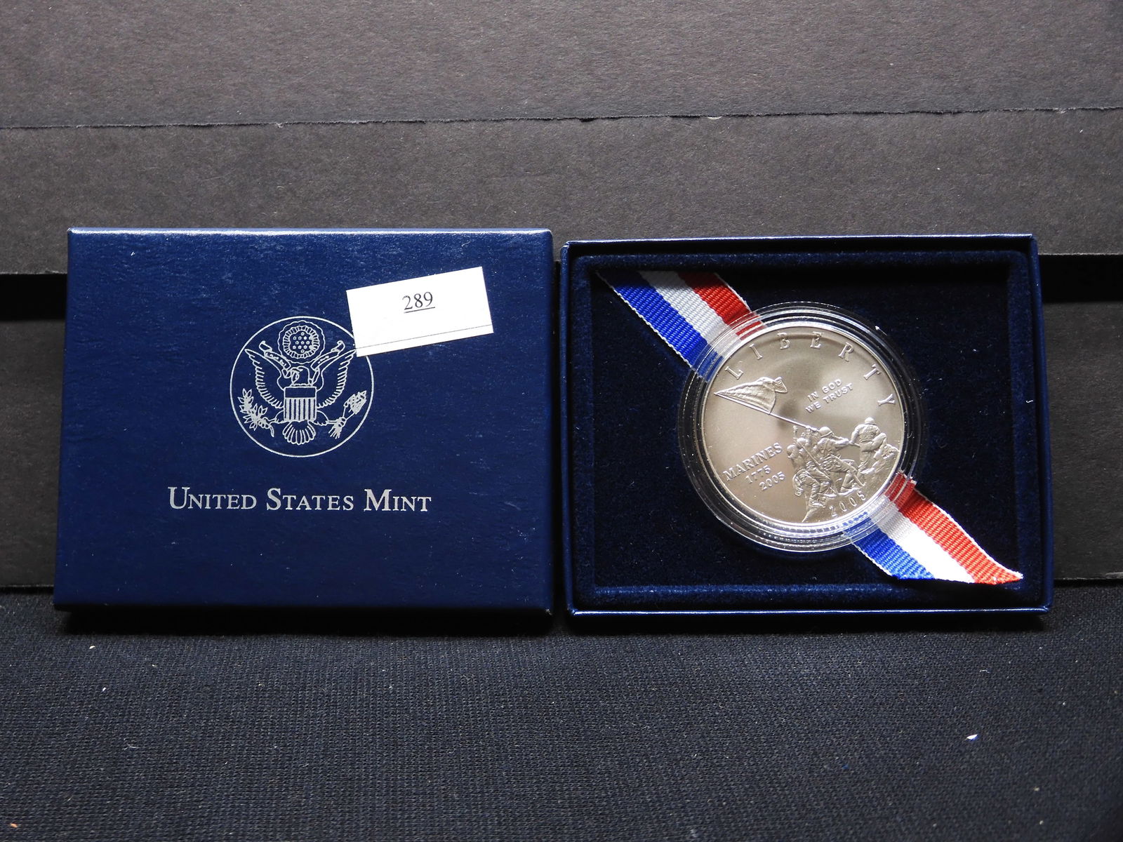 2005-P Marine Corp Uncirculated Silver Dollar w/ Box (1 of 3)