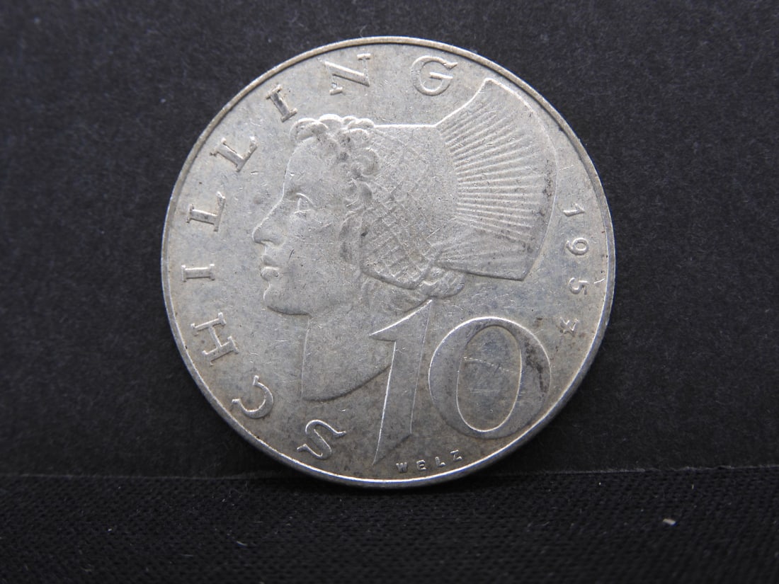 1957 Austria 10 Schilling, Silver (1 of 2)