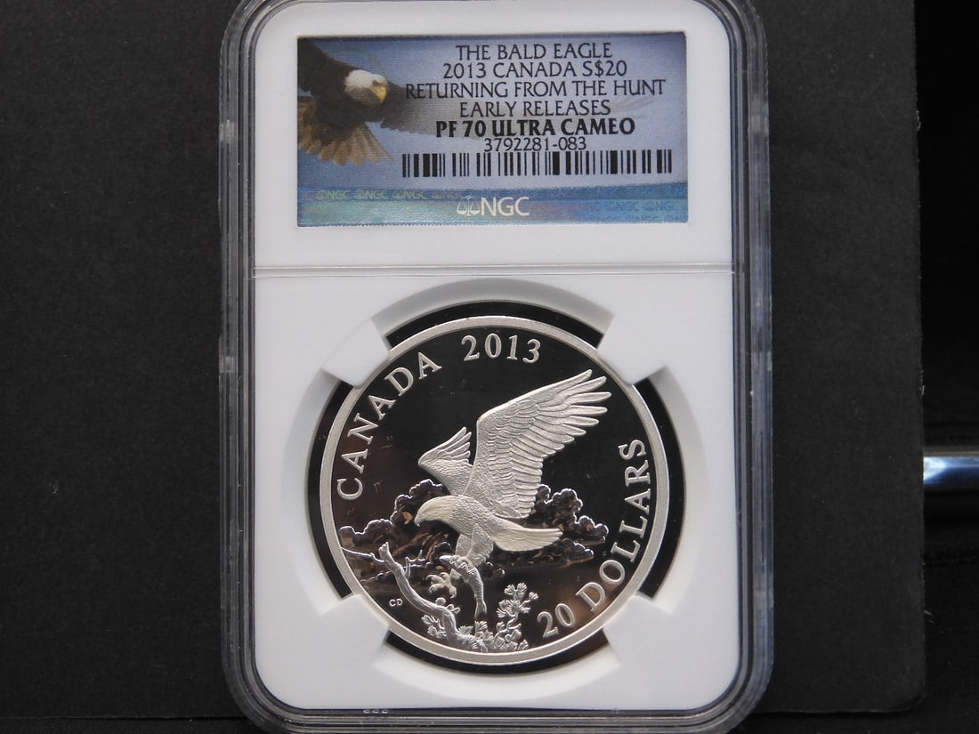 2013 Canada Silver $20 Bald Eagle Returning From The Hunt Early Releases PF 70 Ultra Cameo NGC (1 of 3)