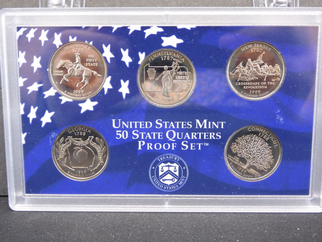 1999-S U.S. Mint 50 State Quarters Proof 5-Coin Set (1 of 2)