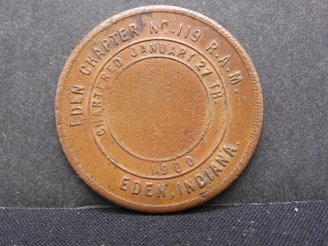 Masonic 1900 Eden Indiana Chapter One Penny (1 of 2)