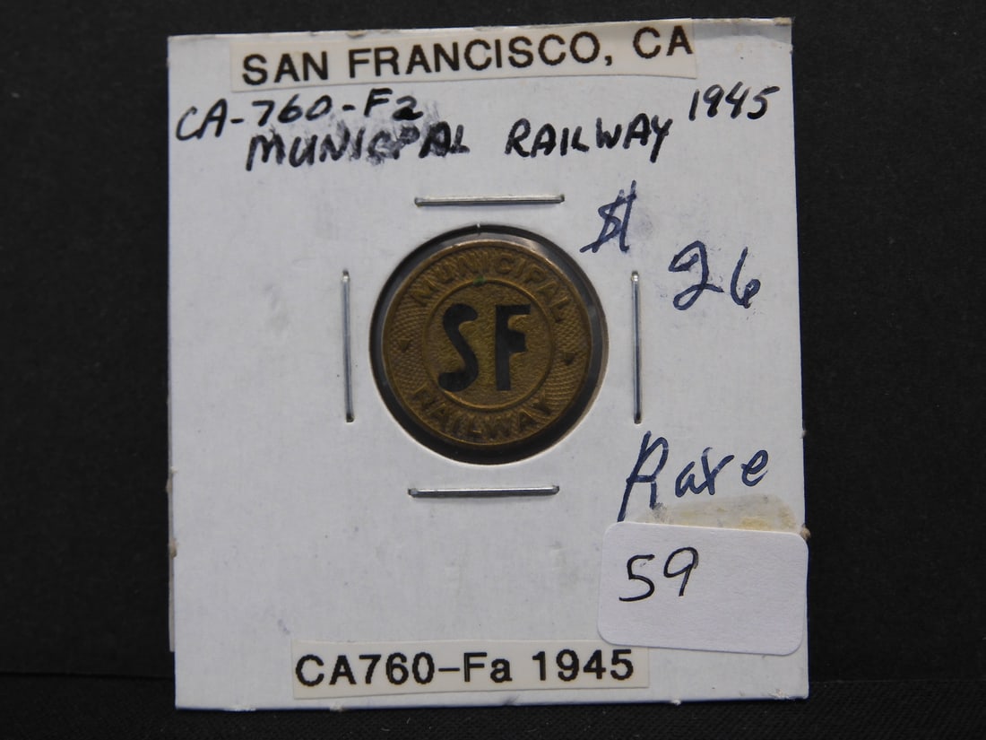 1945 San Francisco Transit Token - RARE (1 of 3)