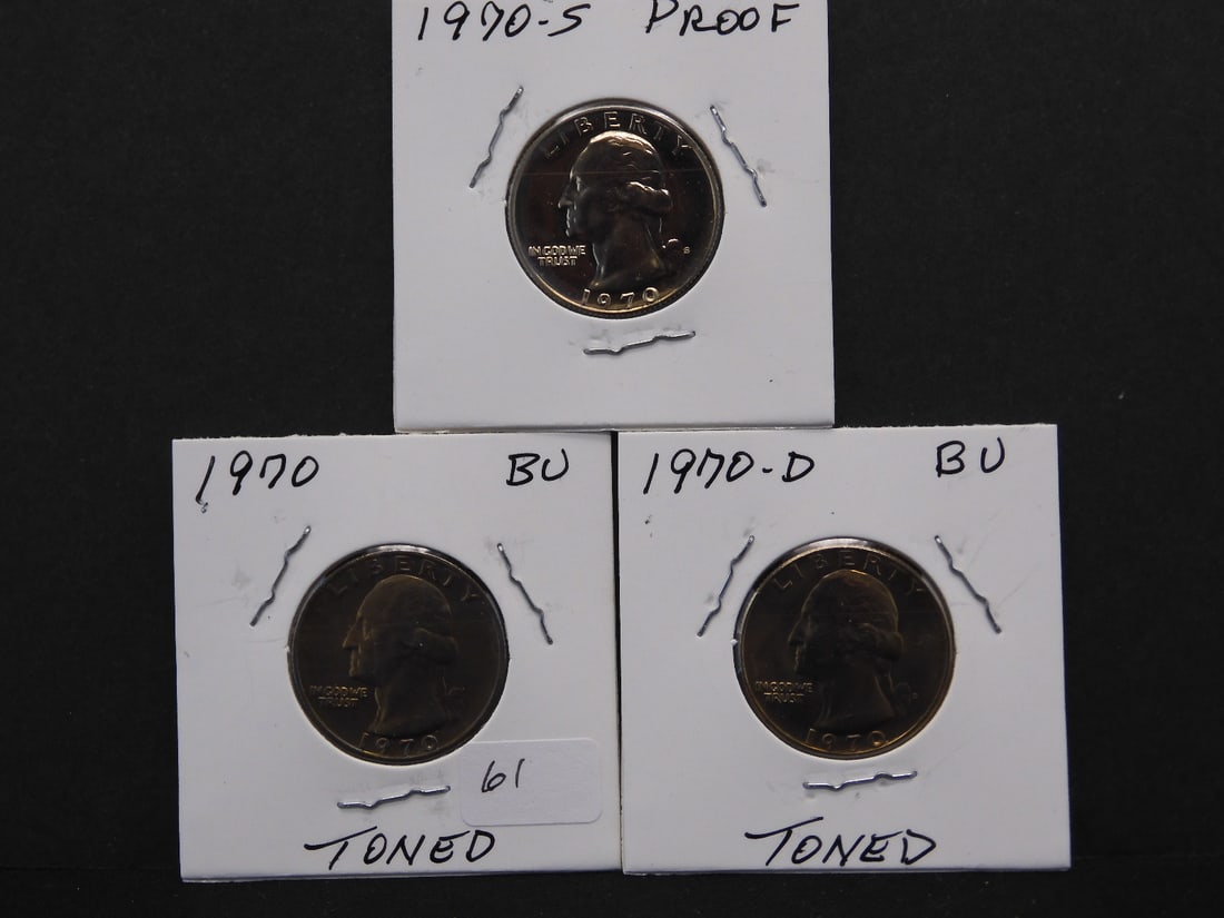 1970, 70-D, 70-S Proof Washington Quarters: 1970, 70-D, 70-S Proof Washington Quarters