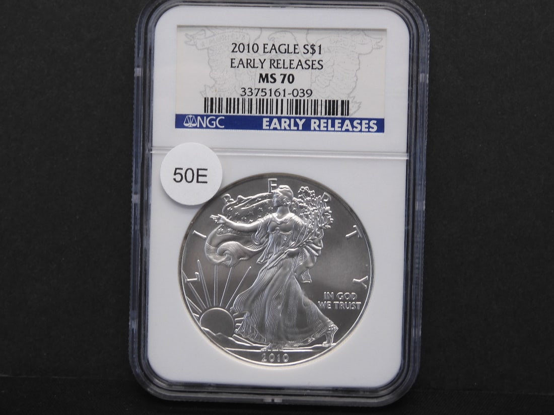 2010 American Silver Eagle, NGC Early Releases MS70. TOP GRADE~!! (1 of 3)