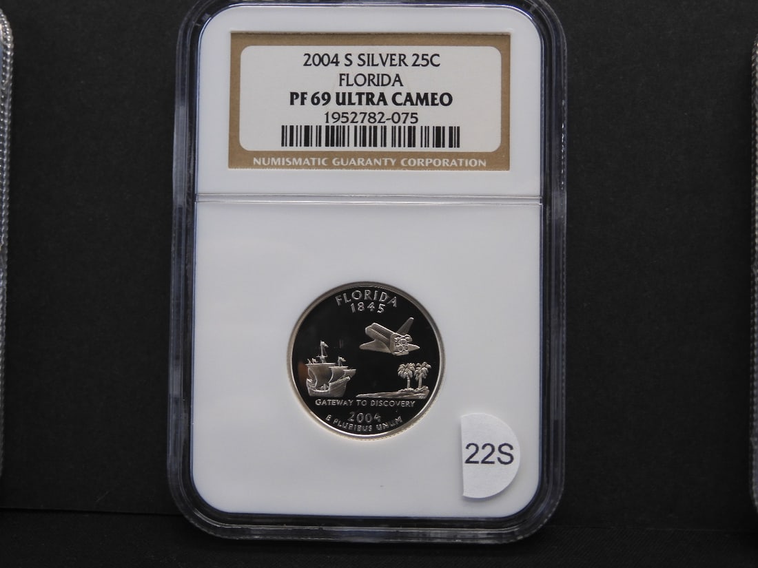 2004-S Florida Statehood Quarter Silver Proof NGC PR69 Ultra Cameo (1 of 3)