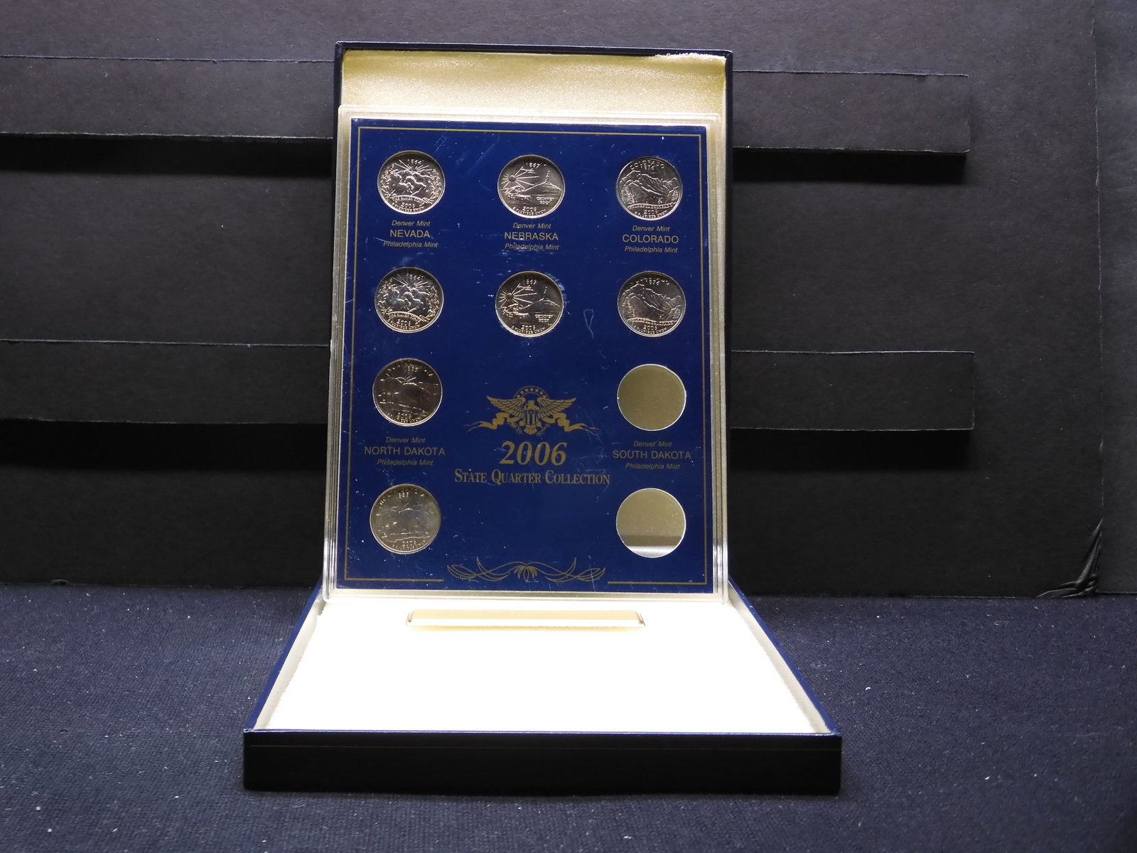 Partial Collection of 2006-P&D Statehood Quarters in Case - 8 Coins: Partial Collection of 2006-P&D Statehood Quarters in Case - 8 Coins