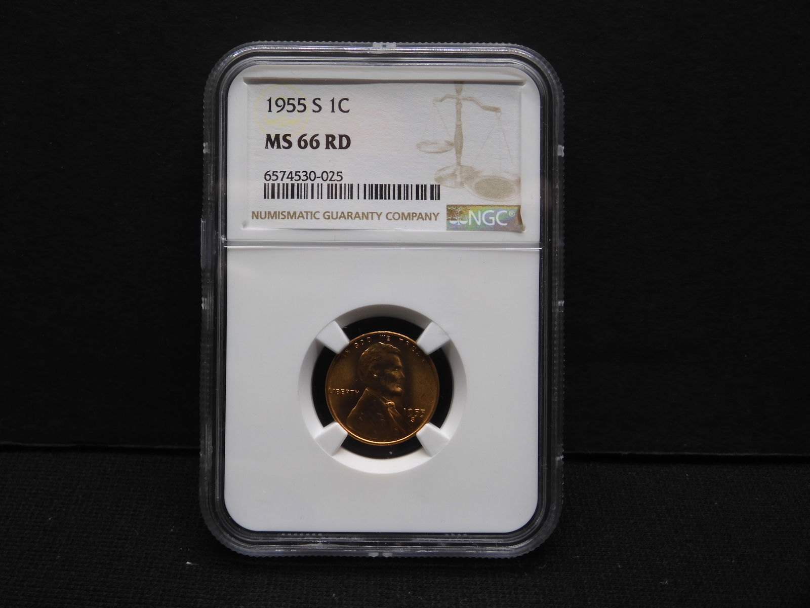 1955-S Lincoln Wheat Cent - NGC MS66 RD (1 of 4)
