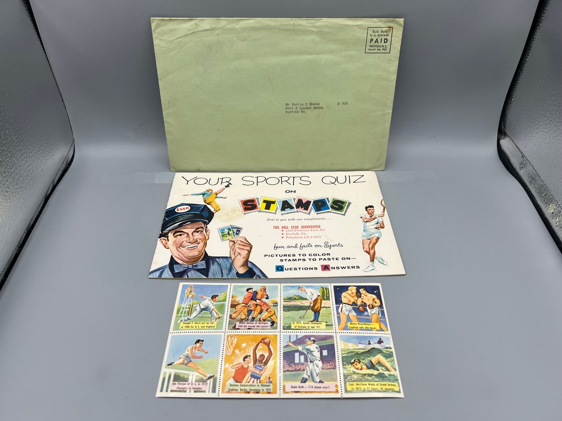 1960s Era Bobby Jones The Esso Oil Company Your Sports Quiz On Stamps Advertising Booklet W/ Stamps (1 of 10)