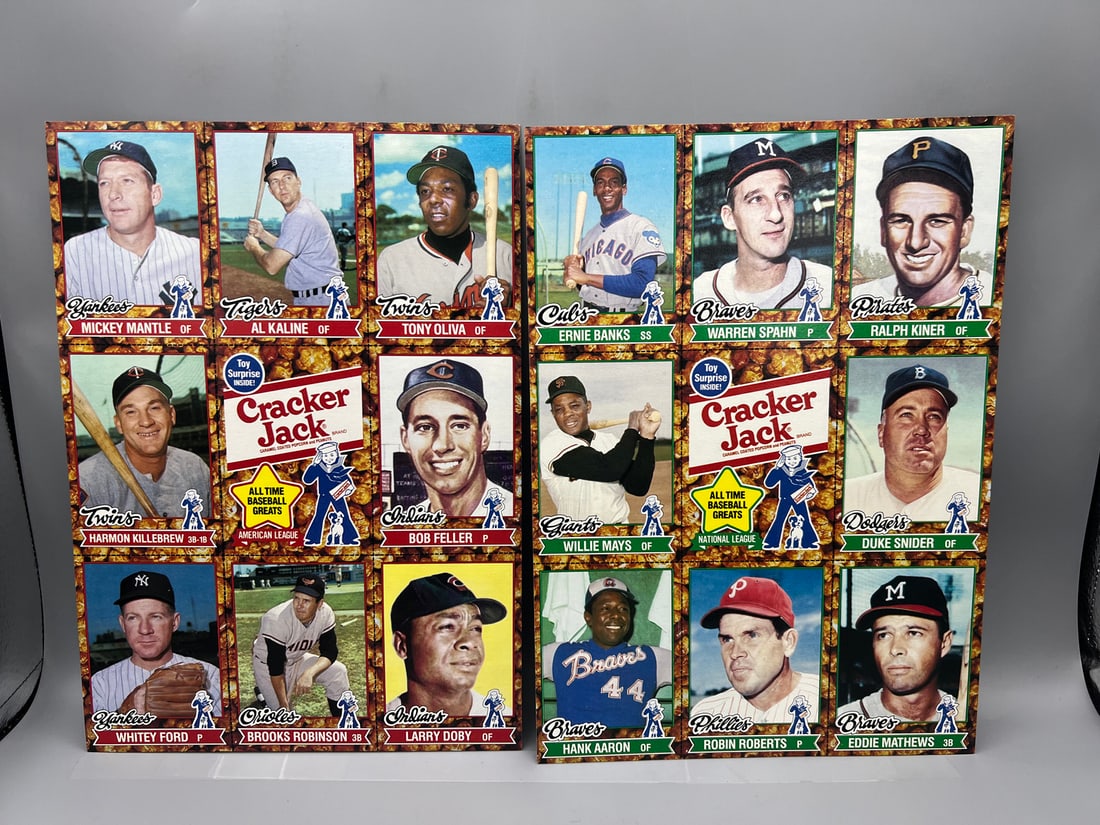 Lot of (2) 1982 Topps Cracker Jack Baseball Uncut Sheets W/ Many Stars (1 of 2)