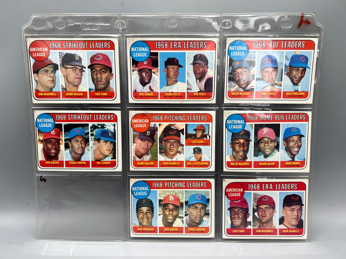 Lot of (8) 1969 Topps Baseball Leaders Cards W/ Stars - Varying Conditions (1 of 2)