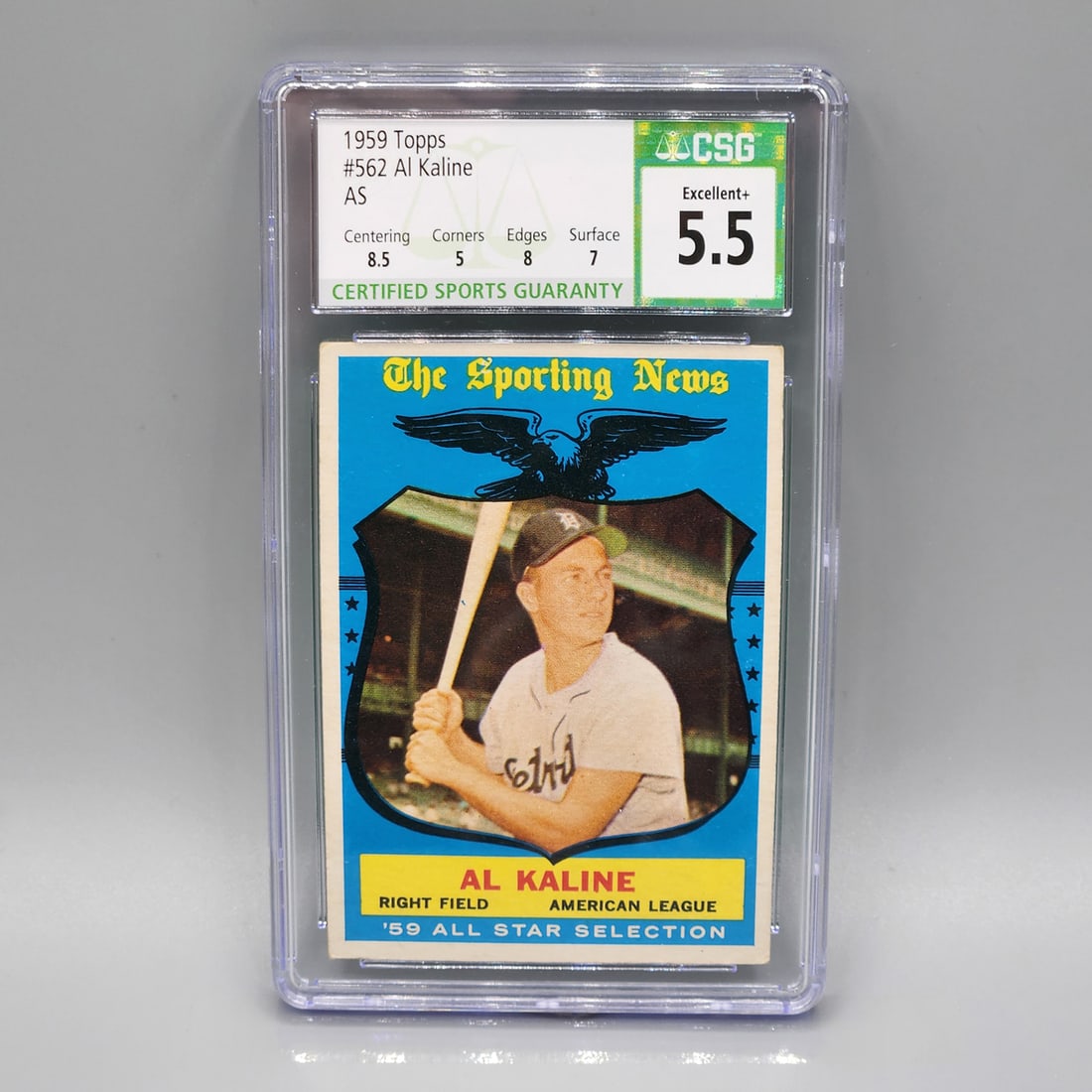 1959 Topps Al Kaline #562 CSG 5.5 With 8.5 Centering (1 of 2)