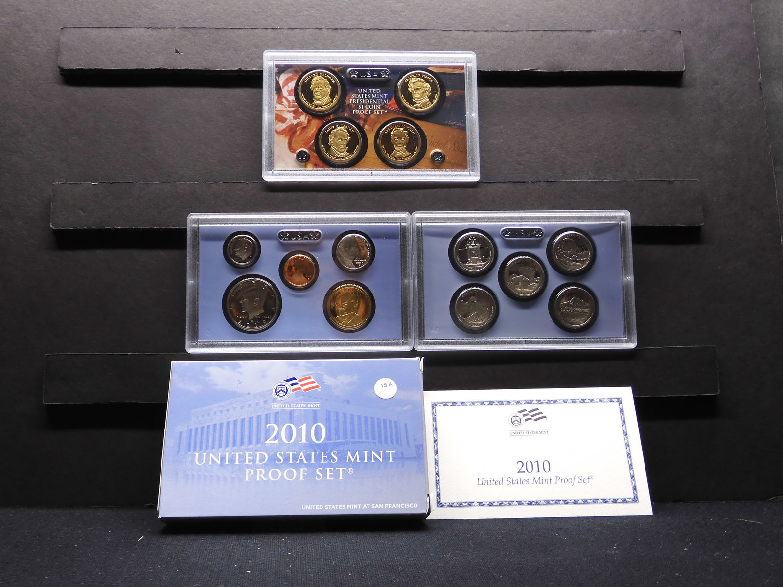 2010-S US Proof Set. Regular coinage plus Parks Quarters. GEM Proof in original box with COA.? (1 of 8)