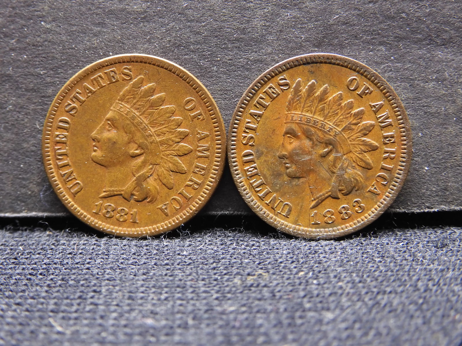1881 1883 Indian Head Cents.  Both Full, Bold Readable Liberties. (1 of 2)