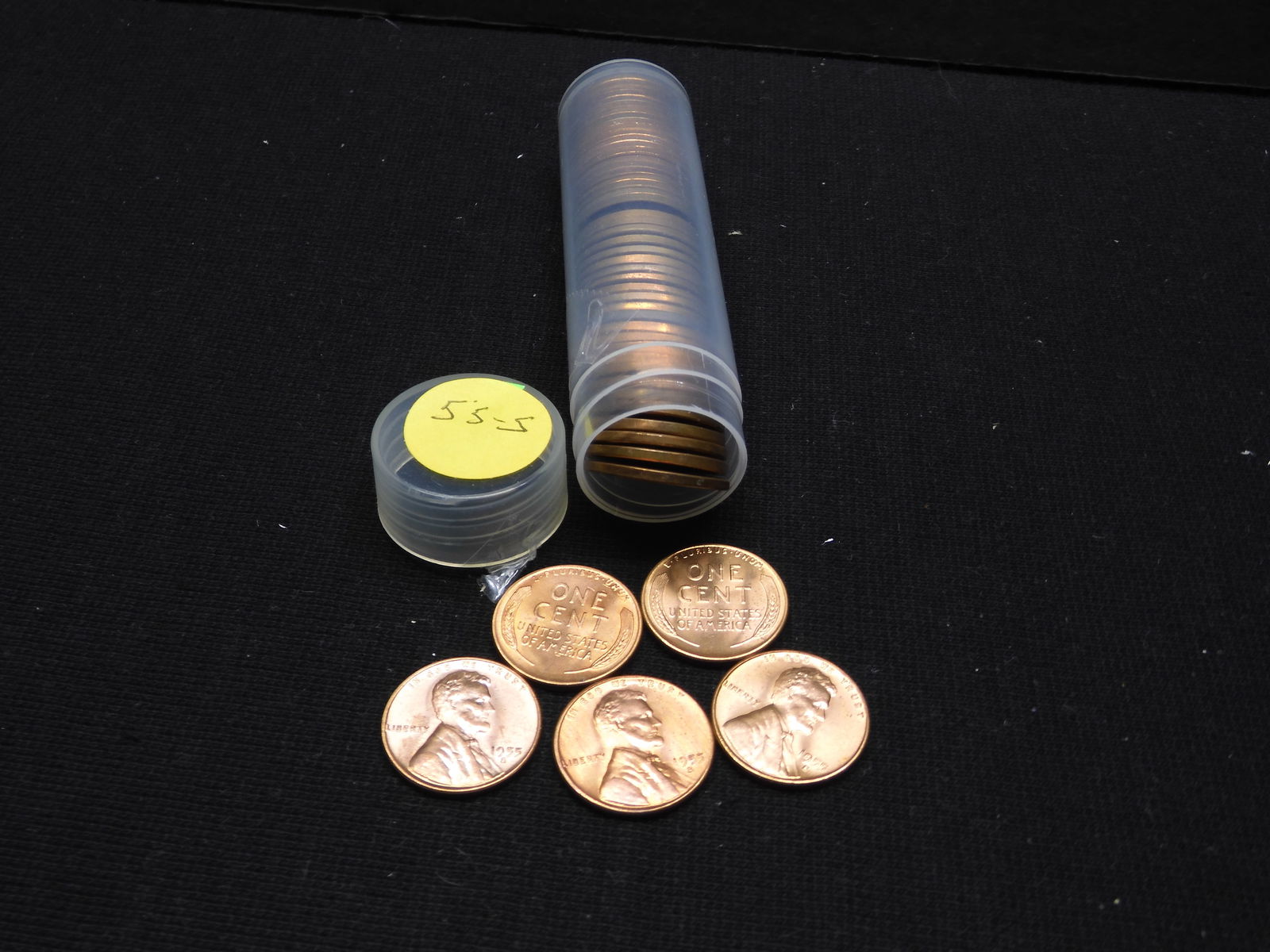 50 coin roll of 1955-S Lincoln Cents. Choice/GEM Red BU. Last of the S Wheats.? (1 of 4)