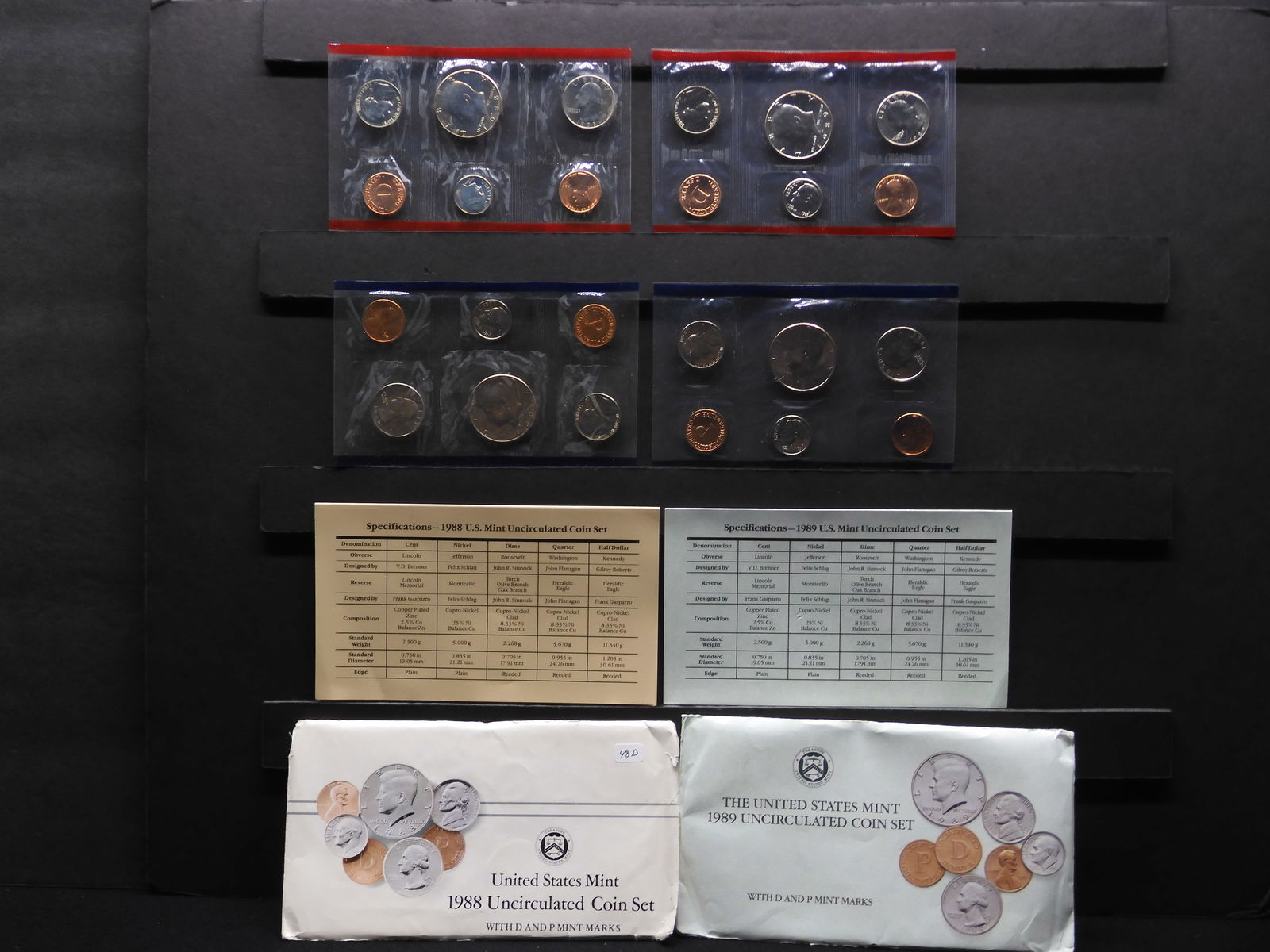 1988 P&D & 1989 P&D Uncirculated Sets - W/ Original U.S. Mint Packaging! (1 of 10)