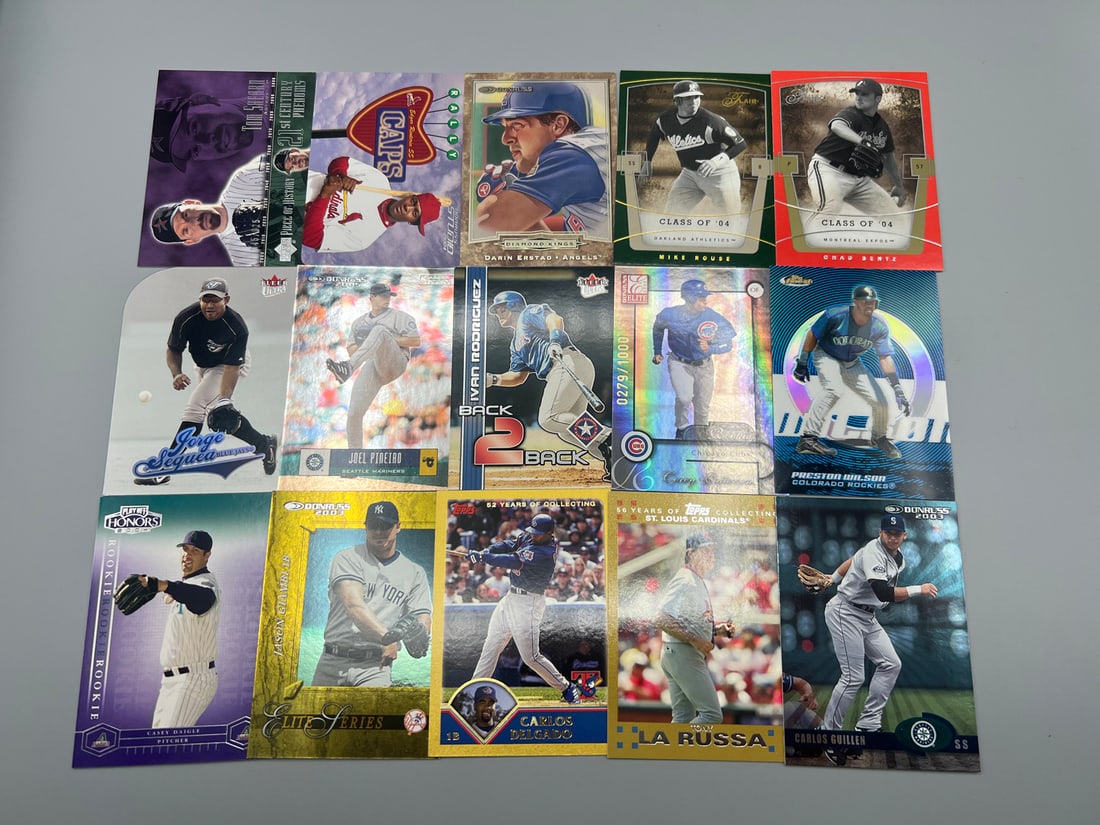 Lot of (15) Assorted Baseball Numbered Parallel Cards - Varying Conditions (1 of 2)