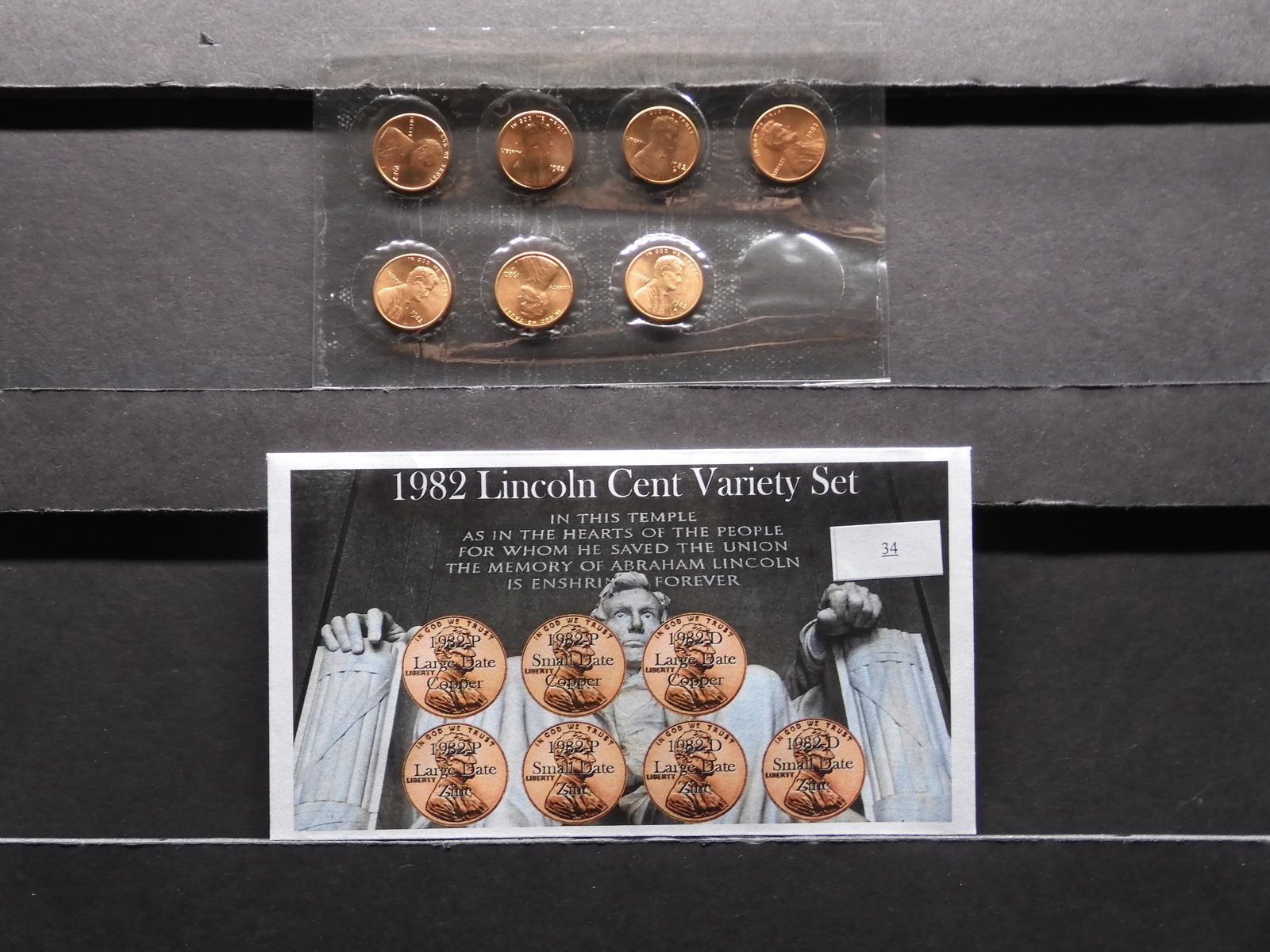 1982 Lincoln Cent Variety Set - 7 Coins: 1982 Lincoln Cent Variety Set - 7 Coins