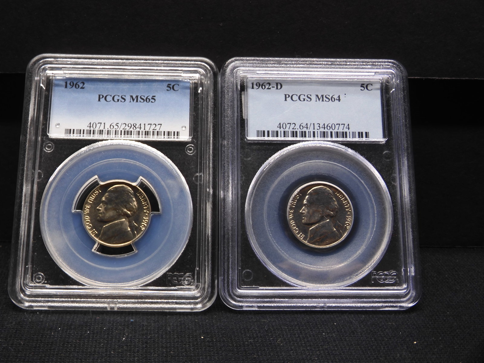1962-P&D Jefferson Nickels - Both PCGS Graded!!!: 1962-P&D Jefferson Nickels - Both PCGS Graded!!!