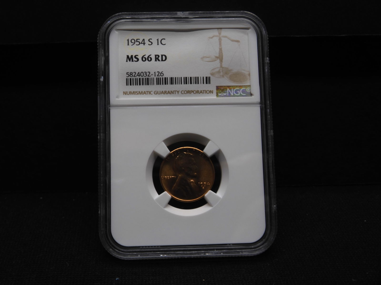 1954-S Lincoln Wheat Cent - NGC MS66 RD (1 of 4)