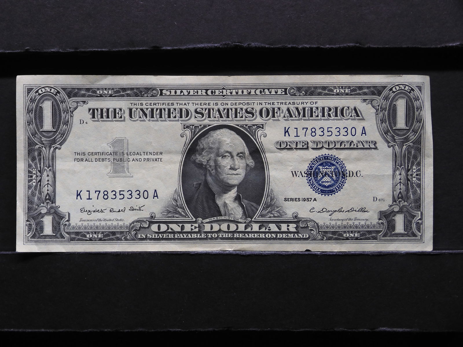 1957-A Blue Seal $1 Silver Certificate. CRISP (1 of 3)
