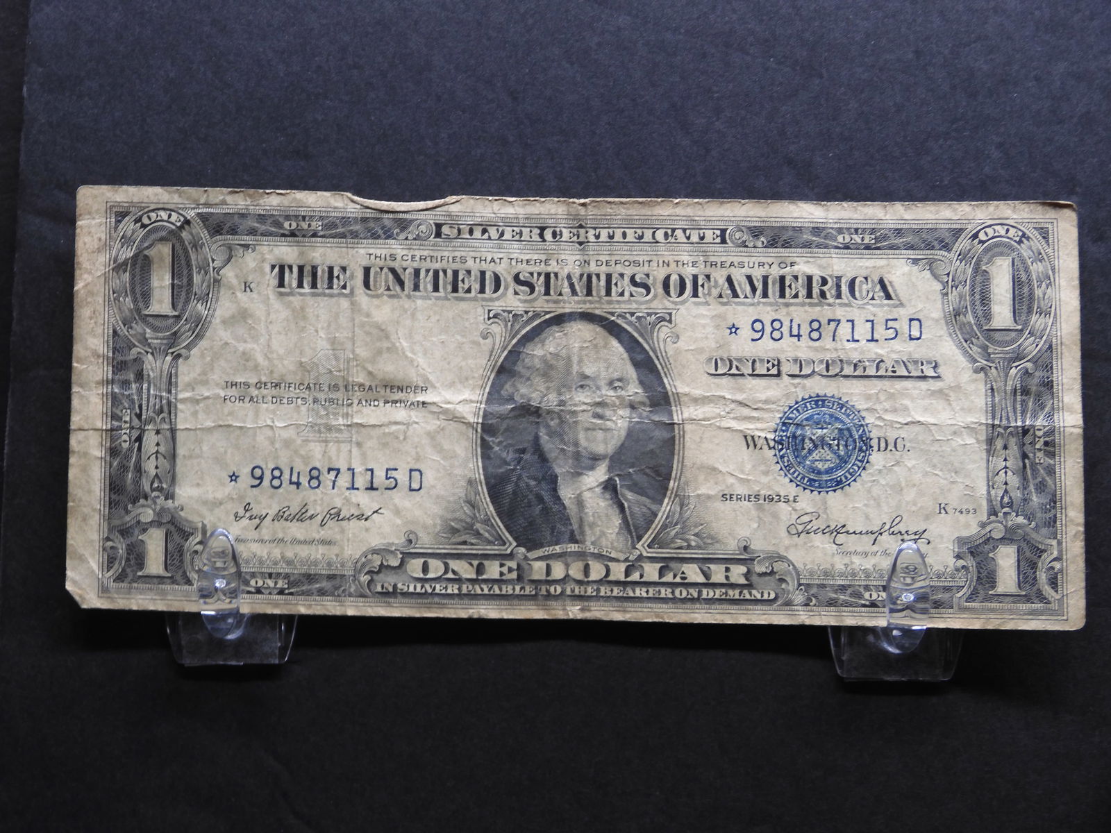 1935-E $1 Silver Certificate Star Replacement Note (1 of 3)