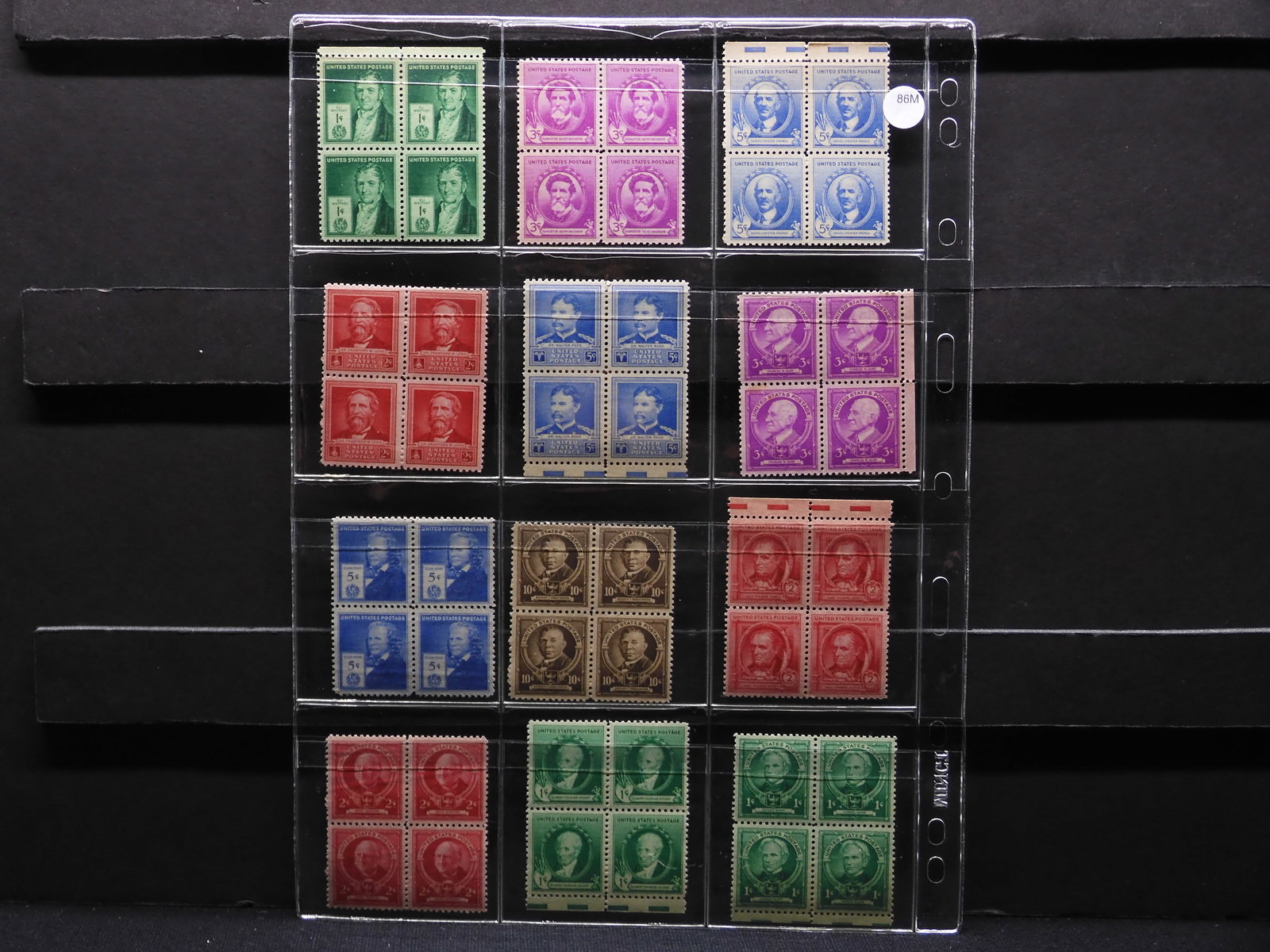 Sheet of Extremely Rare U.S. 4 Block Stamps (1 of 3)